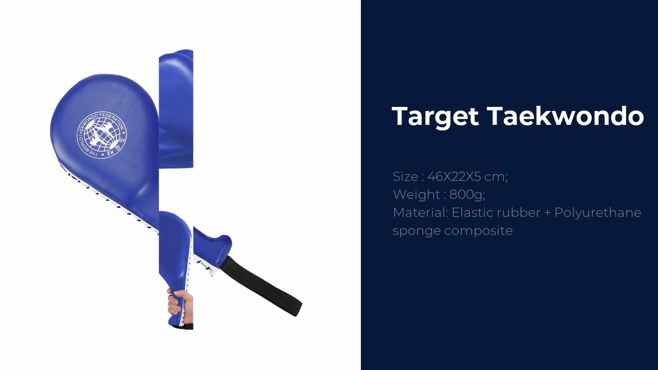 Target Taekwondo.Size : 46X22X5 cm;Weight : 800g;Material: Elastic rubber + Polyurethane .sponge composite.