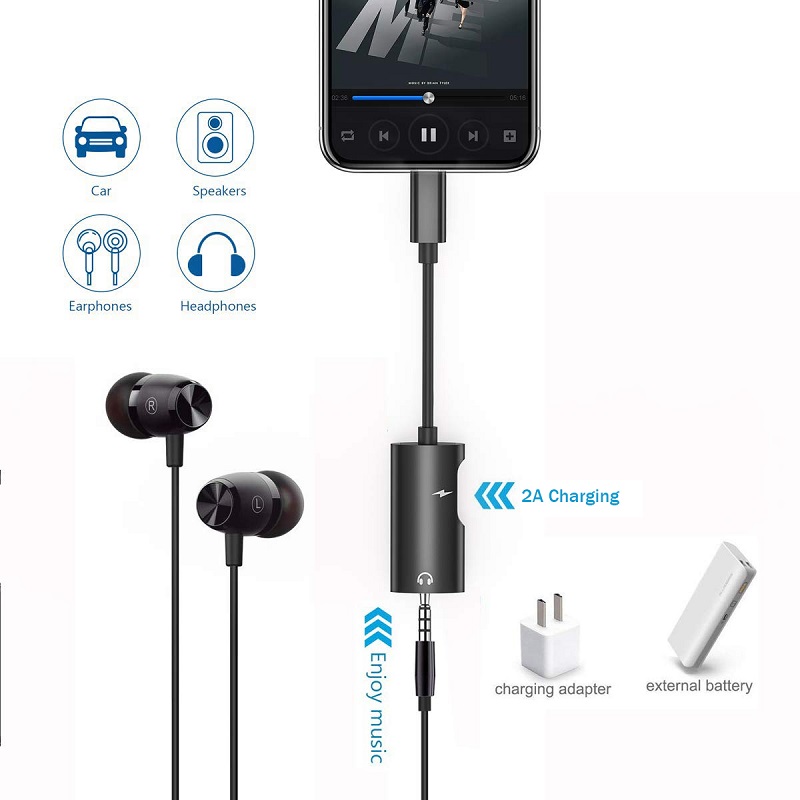 USB C to 3.5 mm Headphone Jack Adapter,2 in 1 Aux USB Type C USB C to 3.5 mm Headphone Jack Adapter,2 in 1 Aux USB Type C