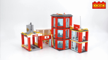 Loongon 2020 top-selling fire station blocks, fire truck blocks toys