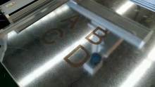 70 watt fiber laser marking machine marking on galvanized sheet