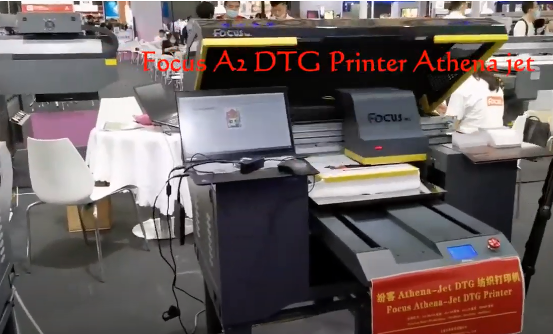 Exhibition of Focus A2 DTG Printer Athena Jet Plus white tshirt printing effect Supplier & manufacturers | Focus Inc.