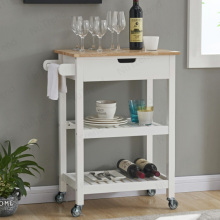 Utility Wood Kitchen Trolley Small Microwave Carts on Wheels 102160