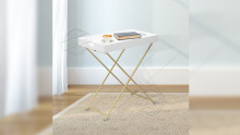 Wholesale White Small Modern Gold Metal Frame Tray Side Table 201051