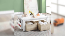 Wooden White Toddler Activity Table With Storage Box For Kids Furniture 701046