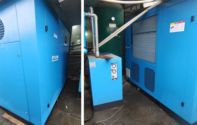  Novo compressor de dois estágios ZIQI GAT-55A instalado.