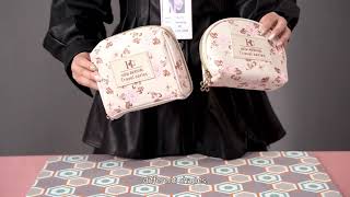 Himmers PU Leather Versatile Zipper rutrum Bag pro Women (Flower series)