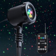Moving Green and Red - 2 Color Laser Landscape Projector Light w/ Remote Landscaping Decoration Holiday Lighting Christmas Lights Outdoor Laser