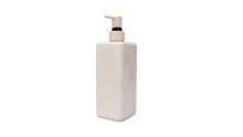 500ml Empty Pink Color Square Shape PET Plastic Cosmetic Shower Gel Shampoo Bottle With Pump