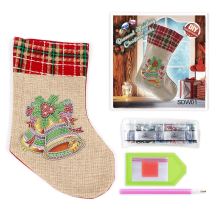 Custom 5D DIY Christmas Handmade Diamond Painting Sock Santa Claus Elk Bells Snowman Christmas Decoration DIY Gift