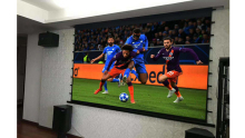 Top sale alr black crystal motorized tab tensioned projector screen with factory price