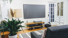 home theater system with ALR PET Crystal screen, UST projectors and karaoke system