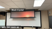 Comparison of White Fabric and Ambient Light Rejecting Black Crystal