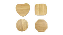 Portable Qi Wireless Charger Slim bamboo wooden wireless charge pad for 5W 10W 15W for iphone moblie phone