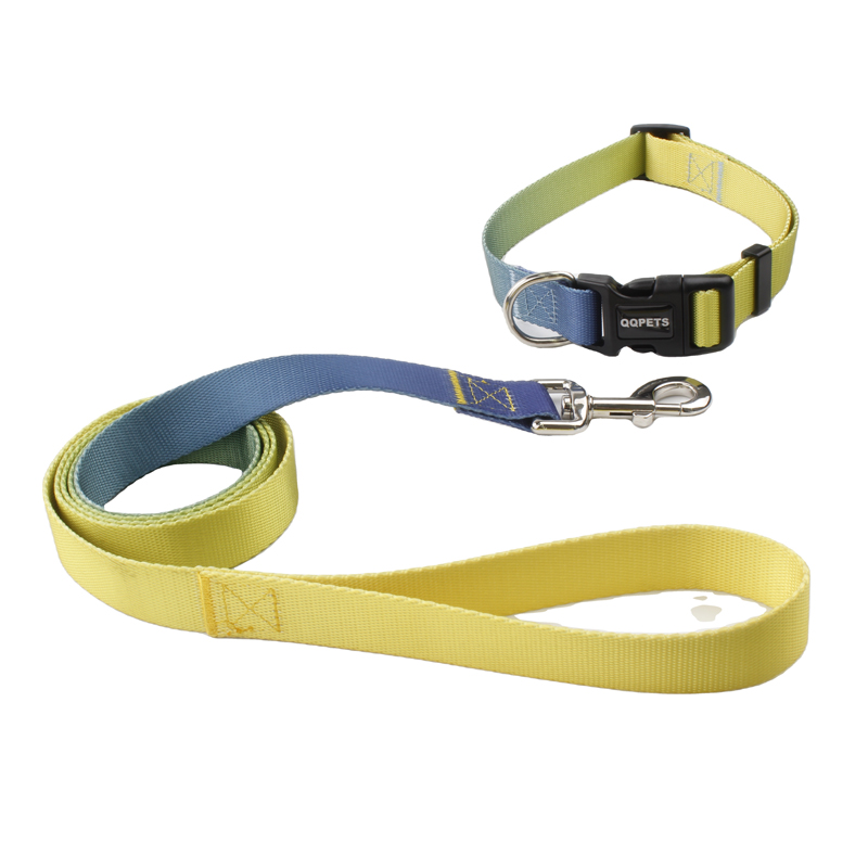 blue yellow Custom Polyester Dog Leash