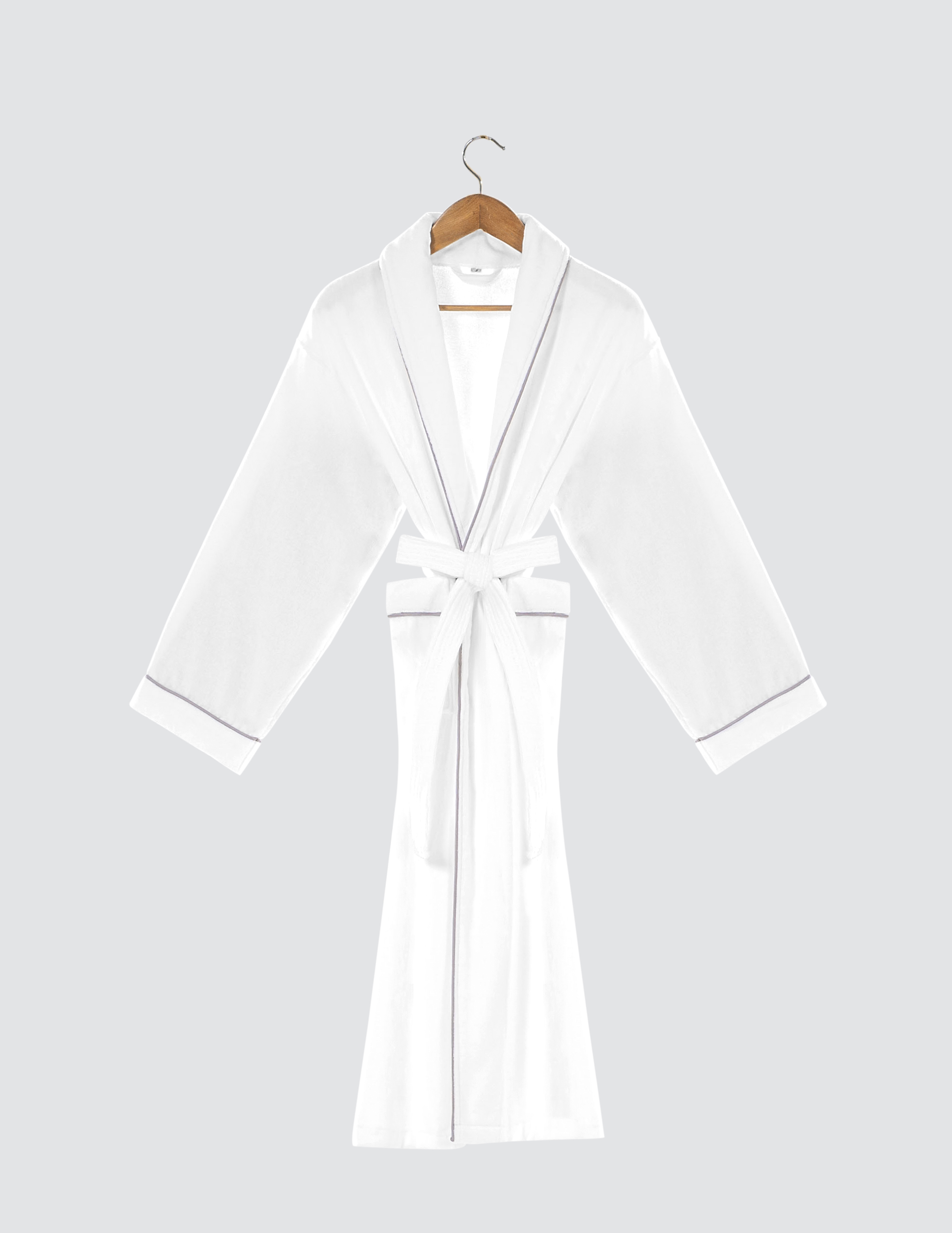 ELIYA new customized guest room bathrobe, white cut velvet and silver ...
