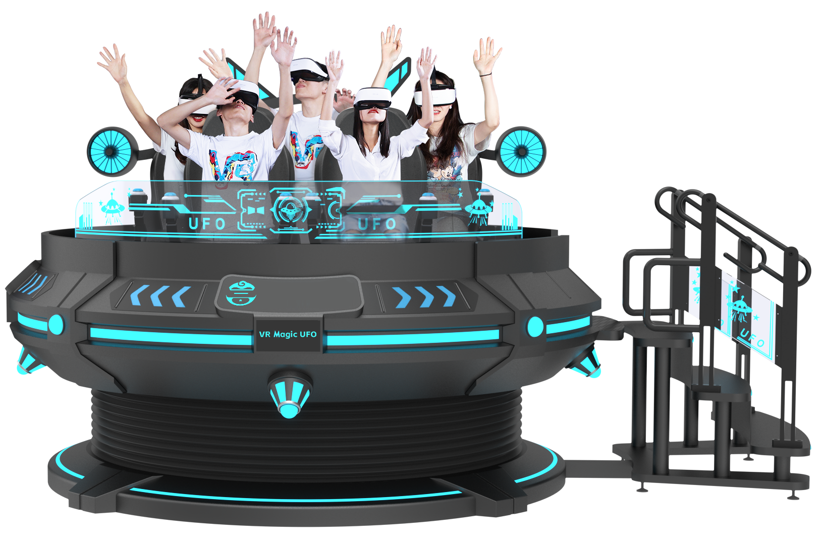 9D VR Magic UFO Virtual Reality Arcade Game Machine 5 Seats 360 VR