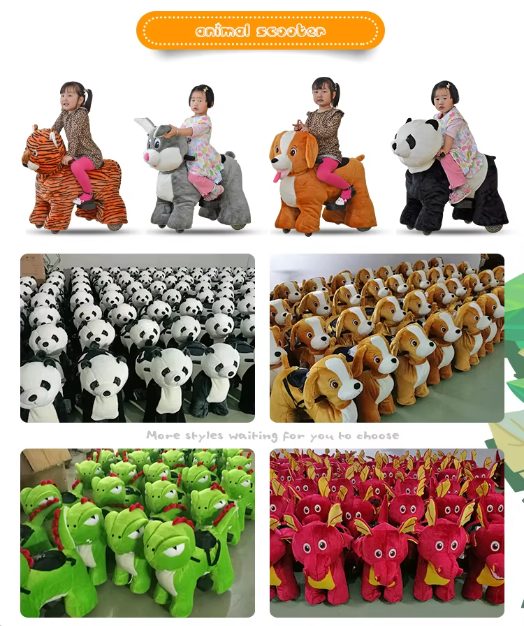 Customized Electric animal ride 6v animal ride large plush rides toy on ...