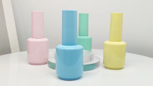 15ml Nail Polish Glass Bottle With Mattch Color Lids