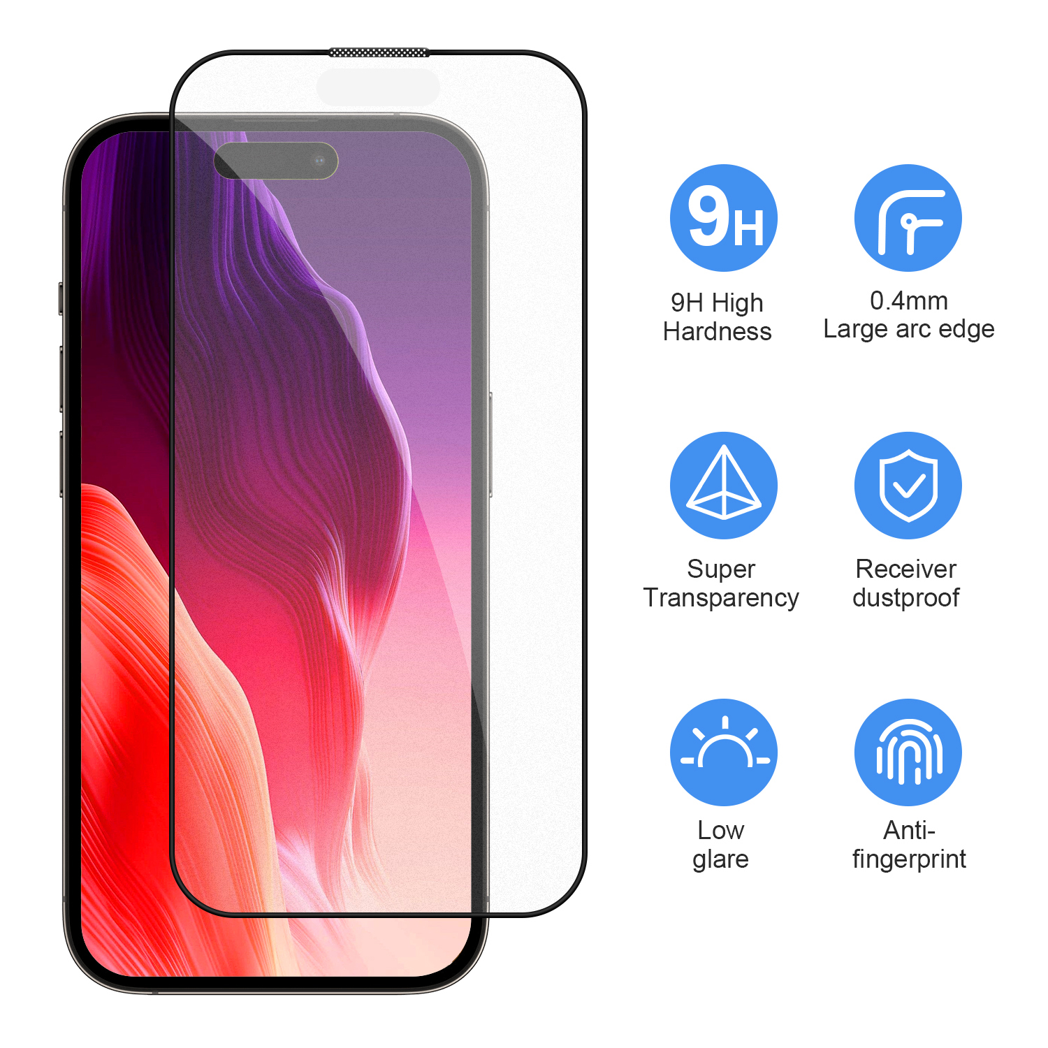 Customized 2.5D 9H 0.4mm AntiGlare Tempered Glass Screen Protector for