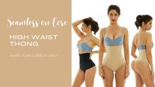 Thong Shapewear for Women Tummy Control High Waisted Thongs Underwear Seamless Slimming Body Shaper Panty