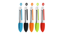 High Heat Resistant Food Tongs Stainless Steel Locking Cooking Tongs with Silicone Tips