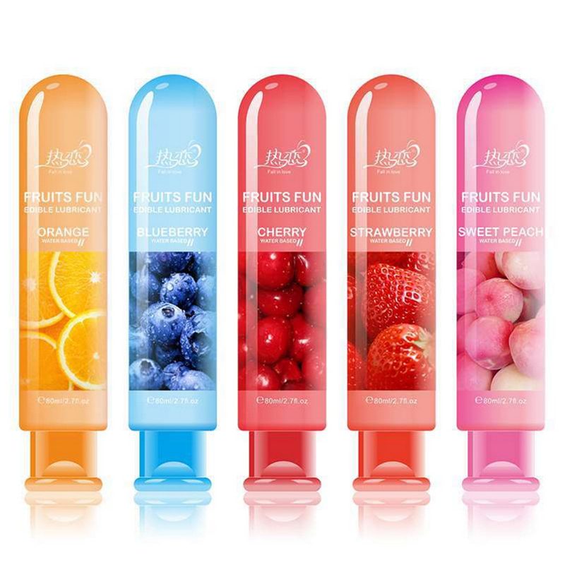Cokelife 80ML 桃/草莓/蓝莓/樱桃/橙食用味水基润滑剂肛门口腔凝胶润滑剂