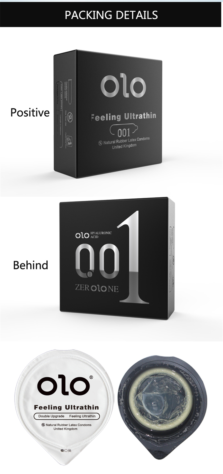 OLO Best long lasting ultrathin hyaluronic acid thermal condom hot