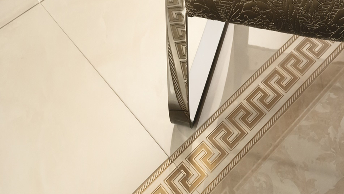 Springletile luxury white border tiles decorative design gold accent tile