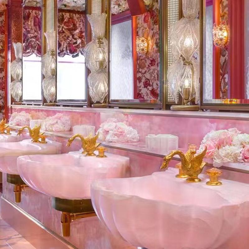 スプリングレット建設請負会社ピンク大理石石造りマンションプロジェクト