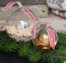 120mm & 136mm Large Christmas Clear Baubles Transparent Ball DIY Plastic Ball for Christmas Wedding Decoration