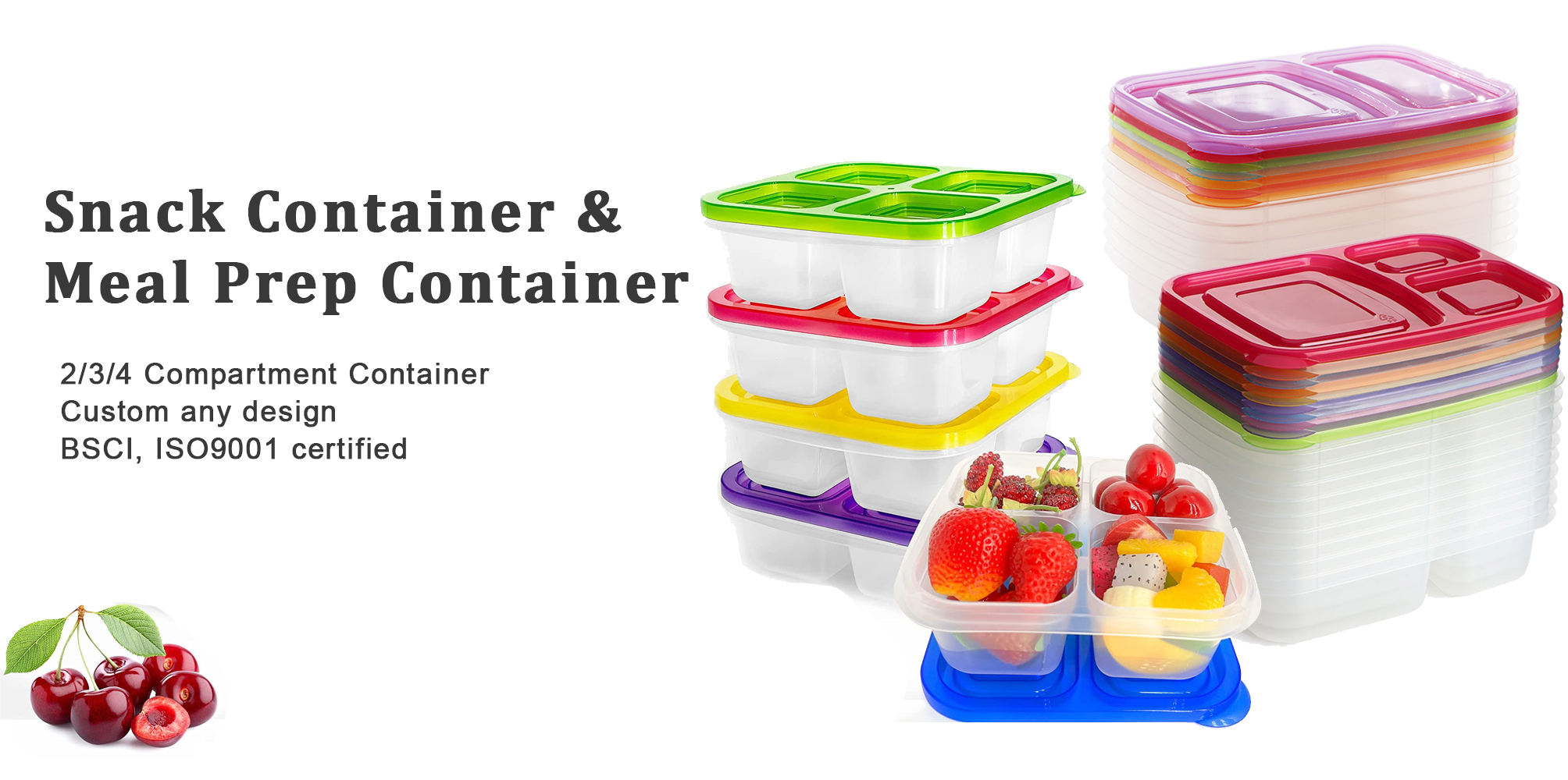 Reusable 2/3/4 Compartments Meal Prep Containers