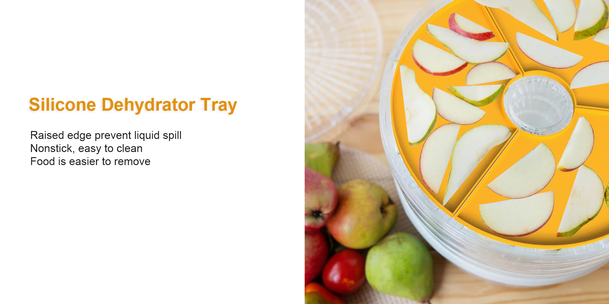 Fruit Leather Silicone Round Dehydrators Sheets with Edges