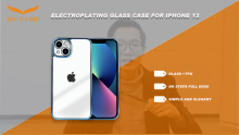 Transparent glass and electroplated TPU frame bare metal mobile phone case for iphone13