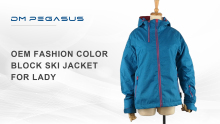 OEM Fashion Color Block Ski Jacket For Lady
