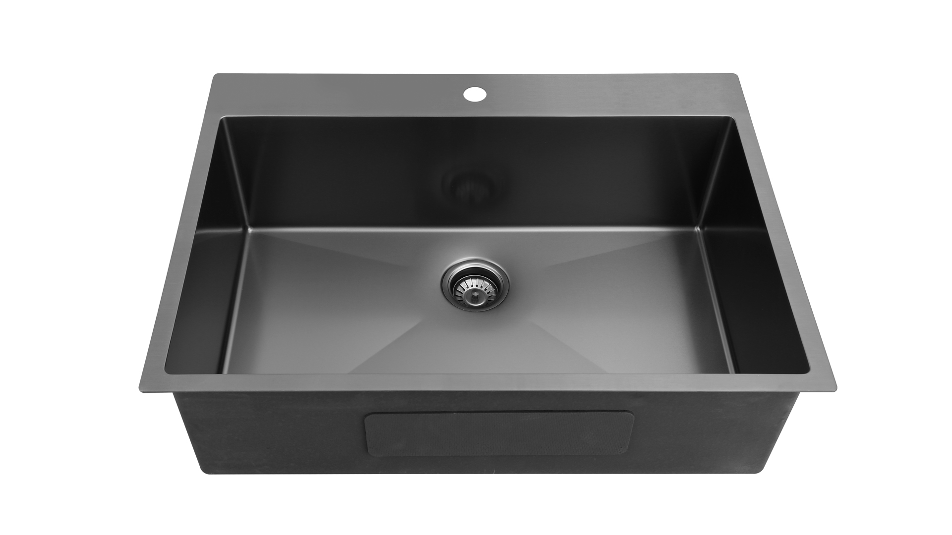 Nano Sinks Acier inoxydable PVD Gunmetal, évier de cuisine noir à montage sur le dessus à une seule cuve