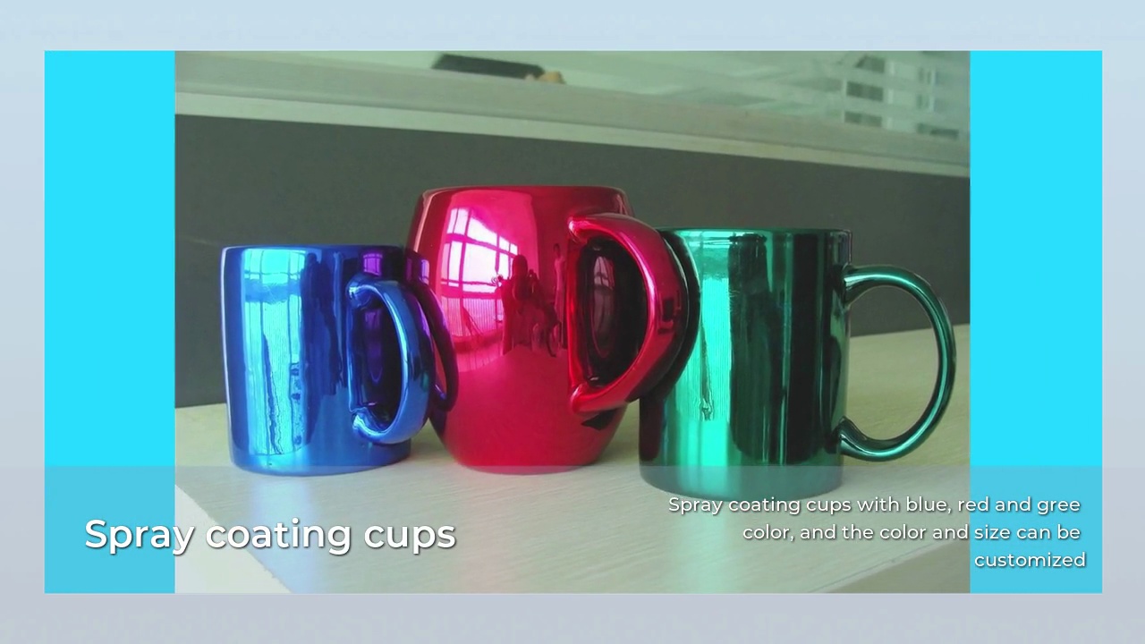 Spray coating cups.Spray coating cups with blue, red and gree .color, and the color and size can be .customized.