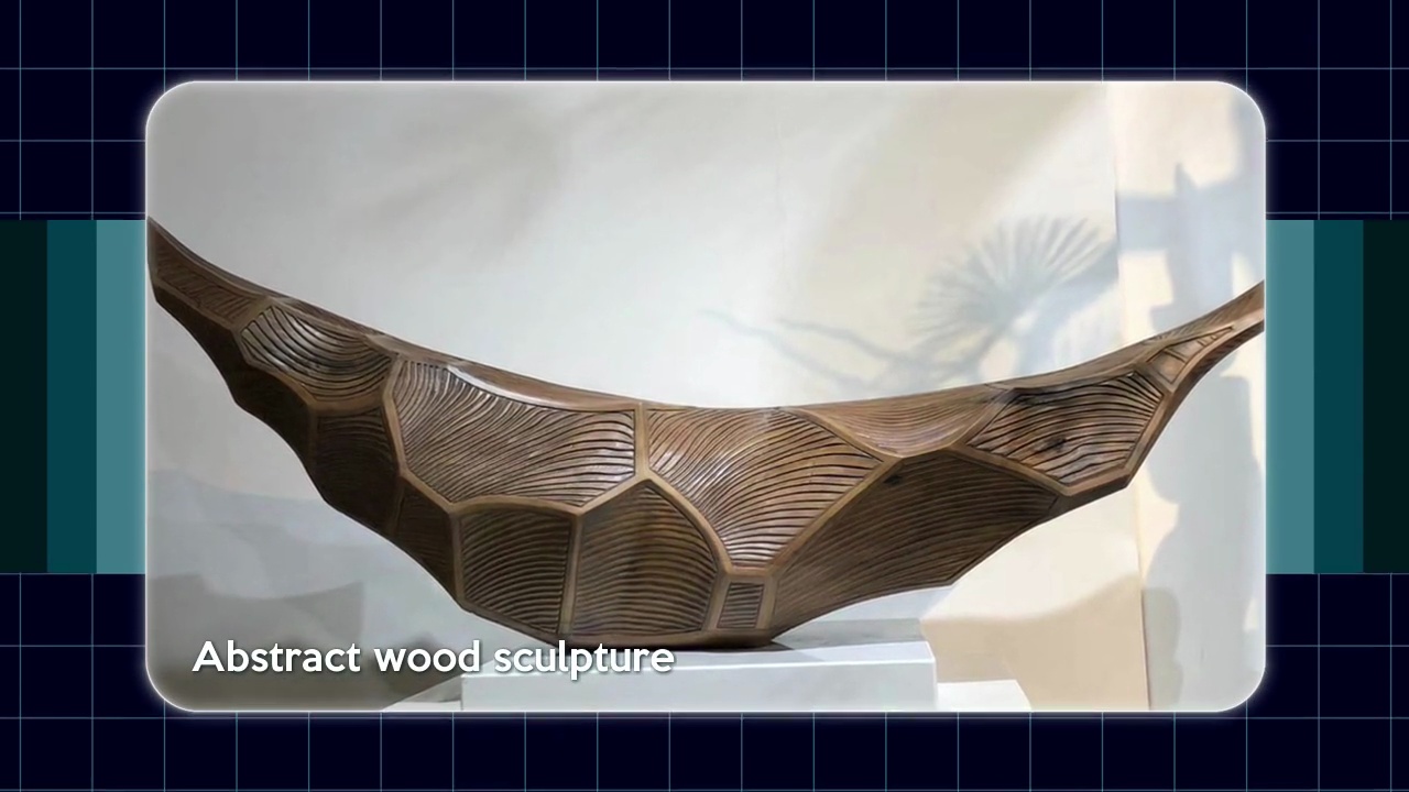 Abstract wood sculpture.