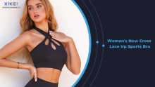 Xike Women's New Cross Lace Up Sports Bra Customization