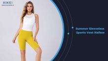 Xike Ladies Summer Sleeveless Sports Vest Hollow Beautiful Back Yoga Top Customized