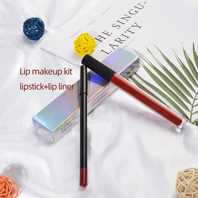 قلم تحديد الشفاه Matte Lipstick Lip Liner Lipstick Kit Maker
