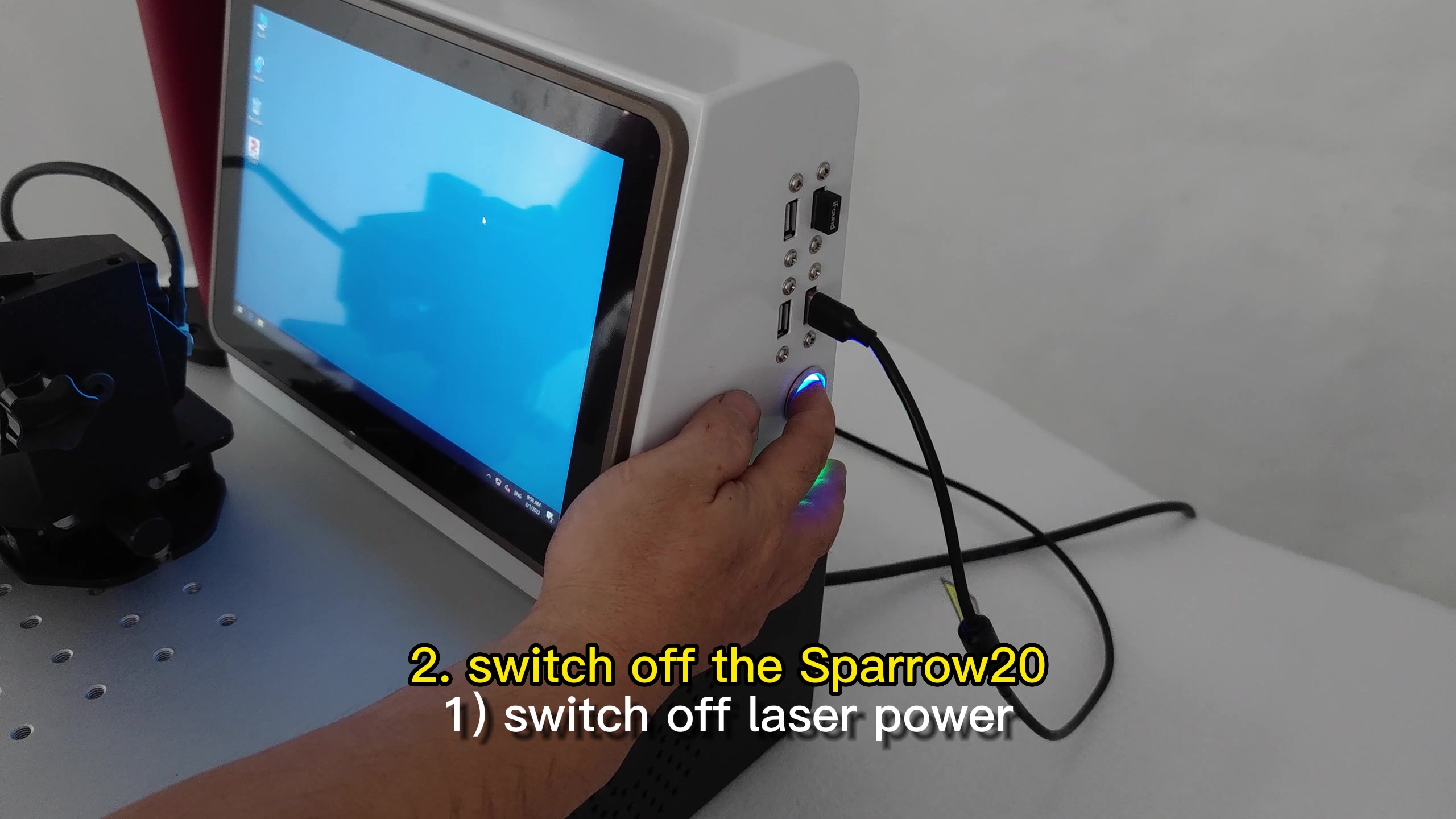 how to switch off the Sparrow20, step one: