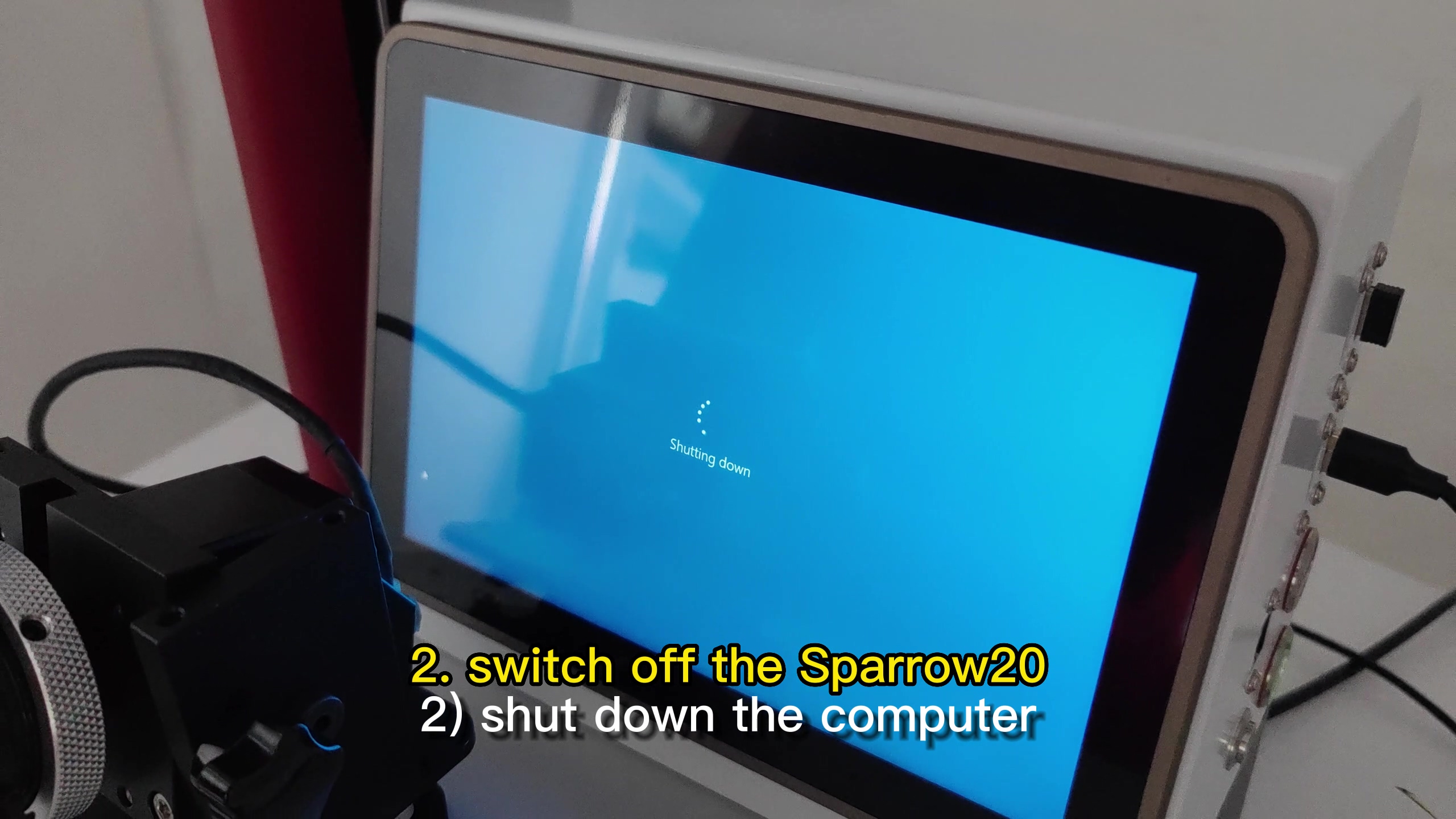 how to switch off the Sparrow20, step two: