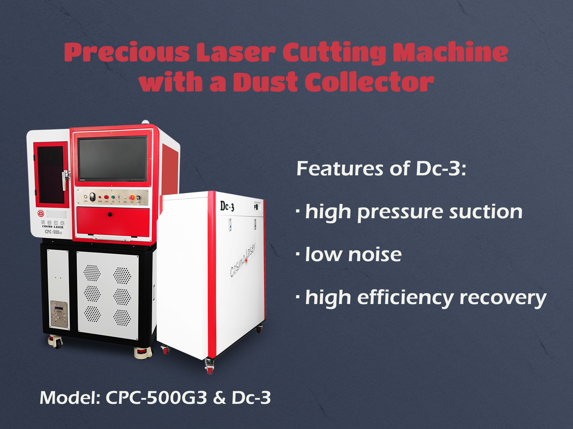 precious laser cutting machine with a dust collector