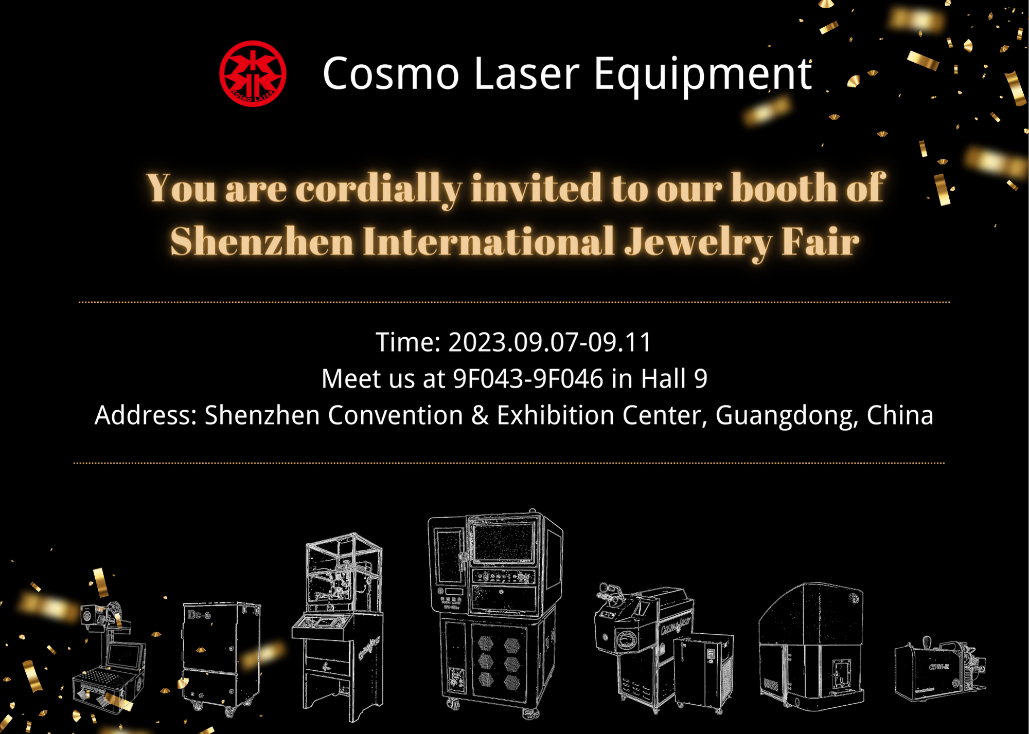 invitation of 2023 Shenzhen International Jewellery Fair by cosmo laser