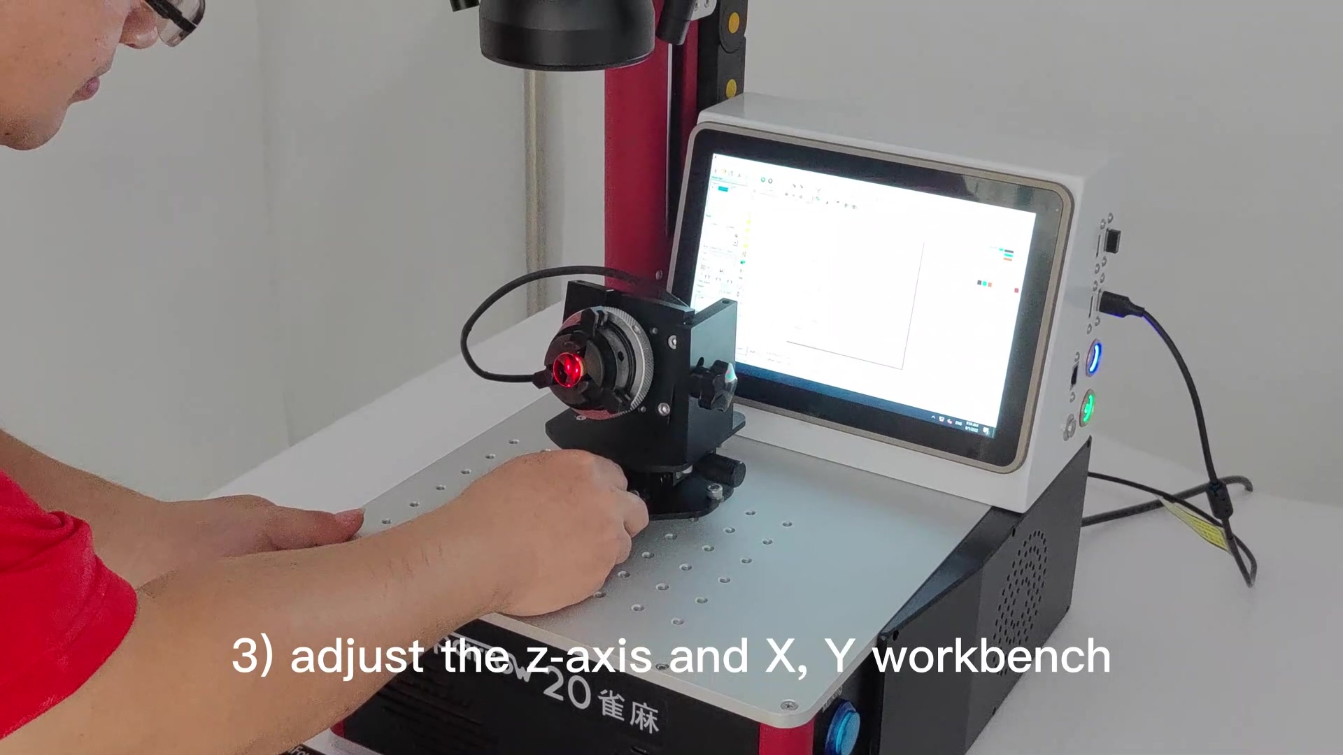 adjust the z-axis and X, Y workbench