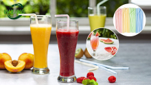 Professional Assorted Colors Striped Disposable Drinking Straws manufacturers