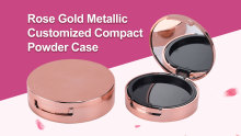 Rose Gold Metallic Customized Compact Powder Case
