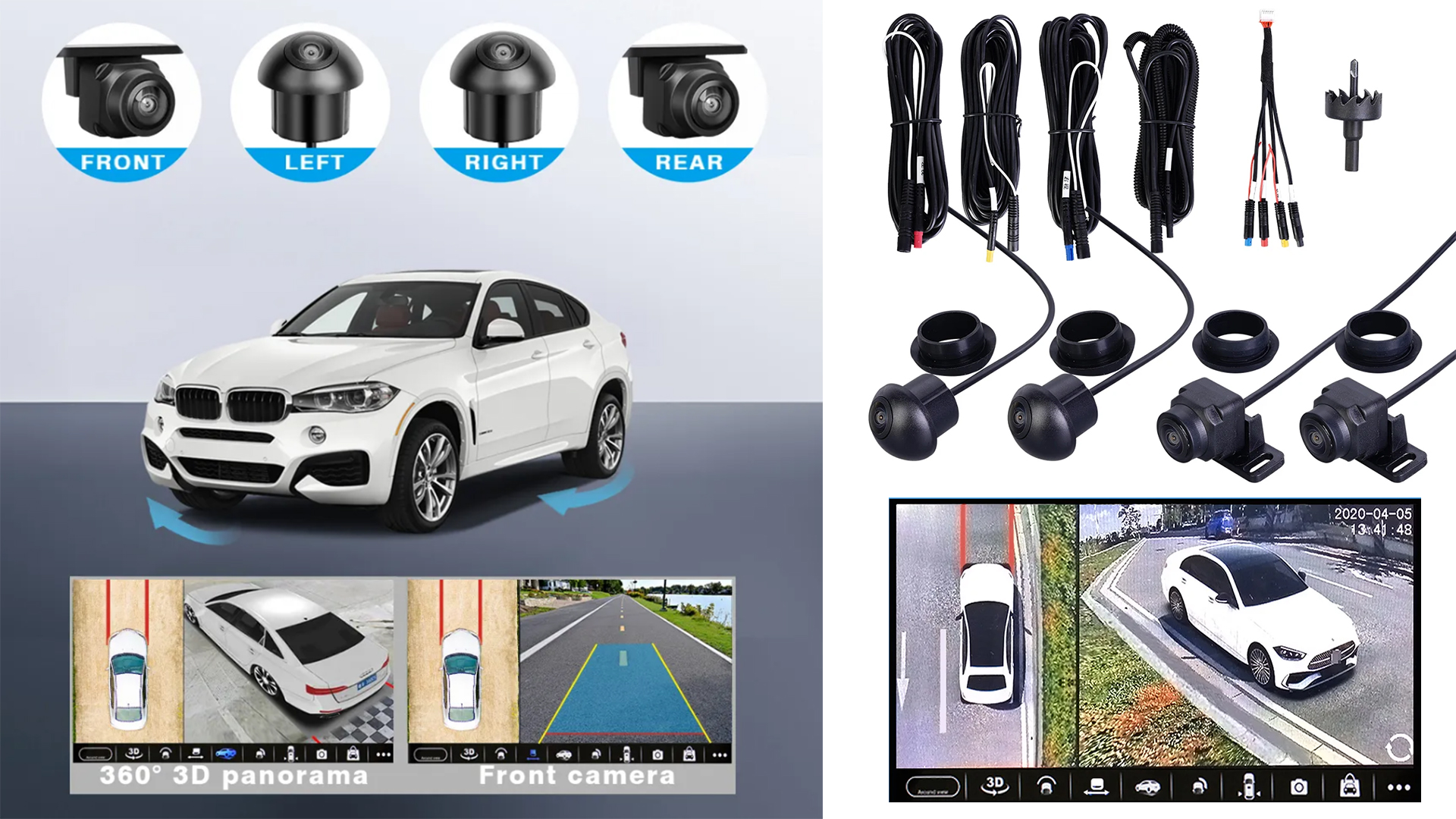 Universal 3D 360 4 Camera AHD 1080P 720P Car Surround View Camera ...