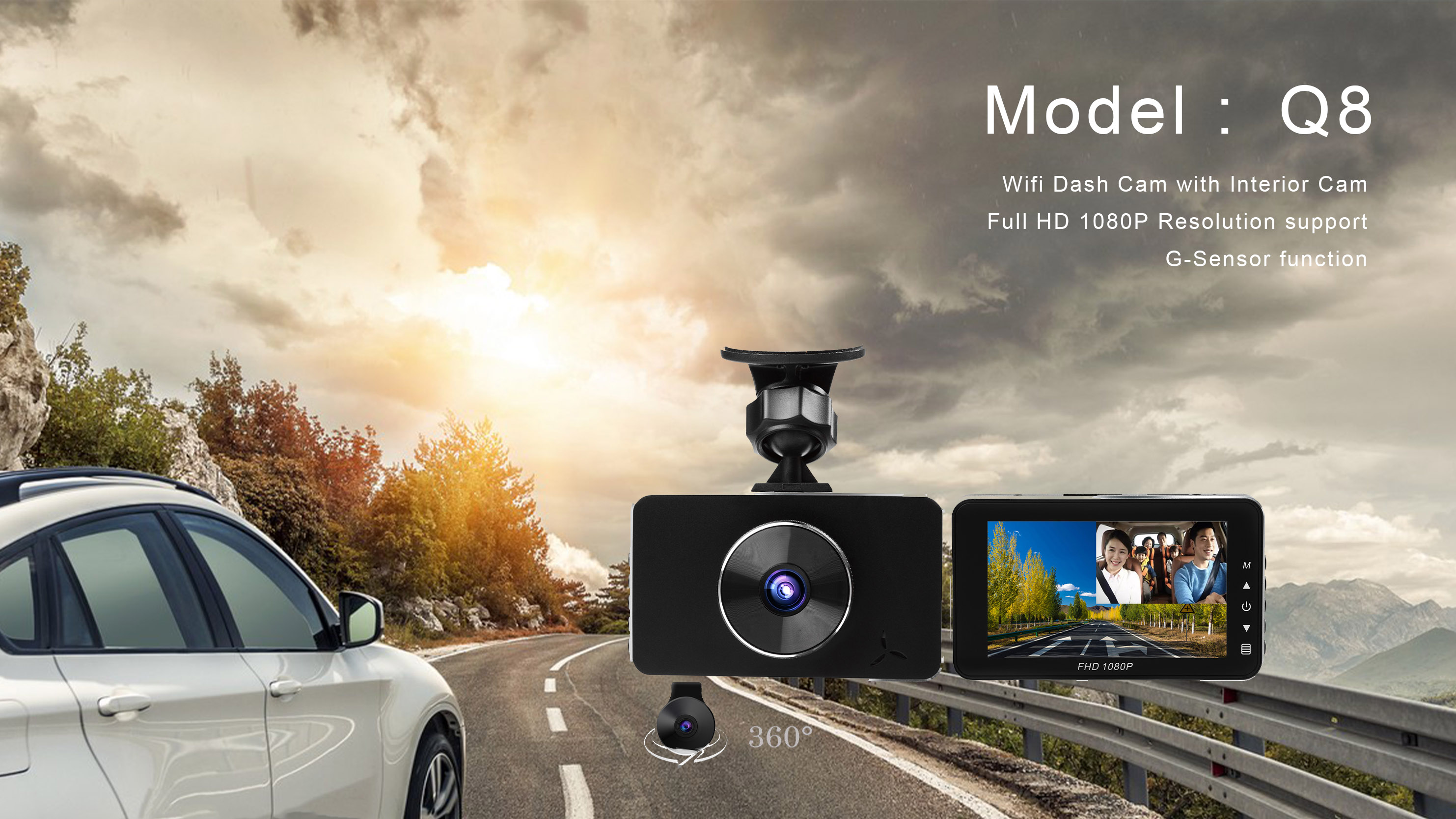 Wifi Dash Cam With Interior Cam - Full HD 1080P Resolution Support G ...