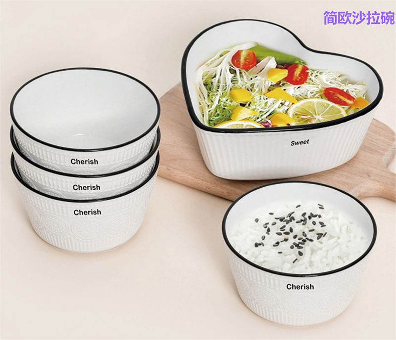 Simple european creative home bowl gift bowl set ceramic tableware set